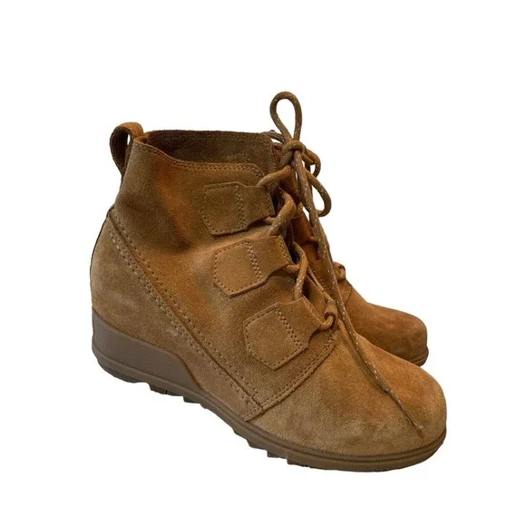 Sorel Women's EVIE Lace Waterproof Booties US Camel Brown